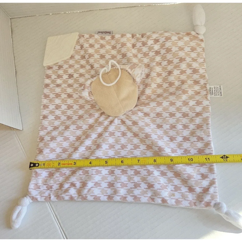 BooginHead Puppy Dog White Tan Baby Lovey Security Blanket Teether Embroidered